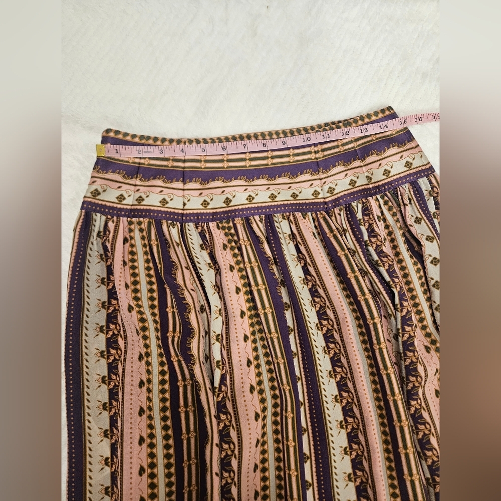 Tory Burch Midi Burnout Silk Pleated Skirt Size 6 Preppy,Office,Feminine, Floral - Picture 8 of 11